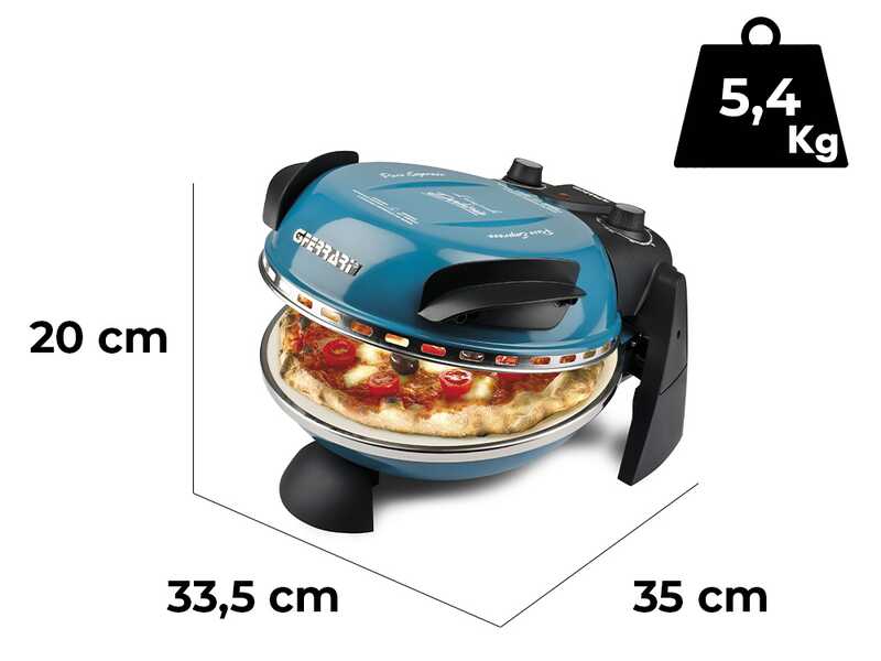 G3 Ferrari Delizia Bleu - Four &agrave; pizza &eacute;lectrique - Pierre r&eacute;fractaire