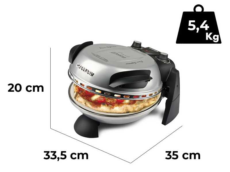 G3 Ferrari Delizia Silver - Four &agrave; pizza &eacute;lectrique - Pierre r&eacute;fractaire