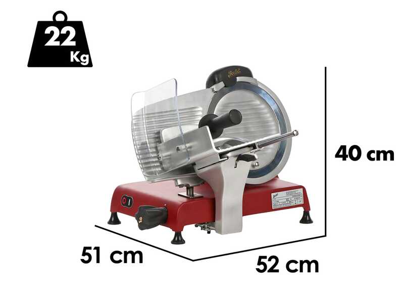 Berkel Red Line 250 Rouge Opaque - Trancheuse avec lame en acier de 250 mm