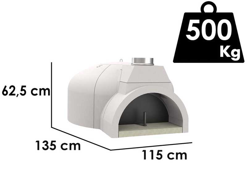 Edilmark FP 100 - Four &agrave; pizza avec chambre &Oslash; 100 cm - Capacit&eacute; de cuisson 5 pizzas
