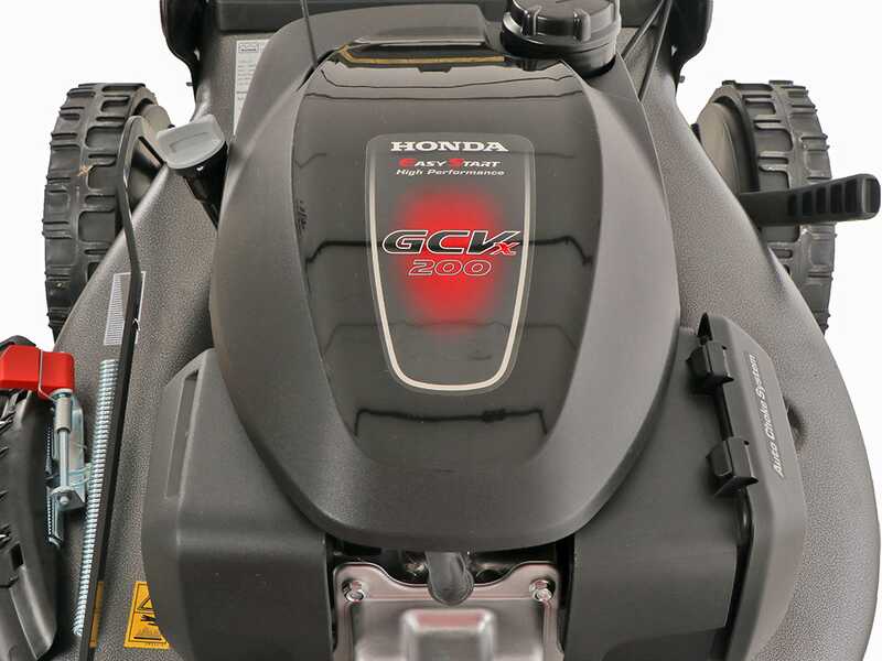 Tondeuse &agrave; gazon tract&eacute;e Marina Systems HR 57 SH - 4EN1 - moteur Honda GCVx 200