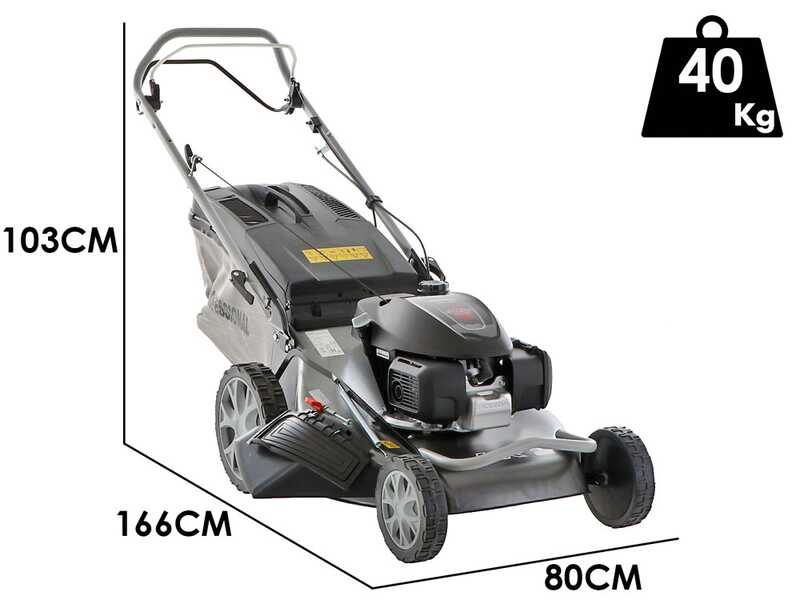 Tondeuse &agrave; gazon tract&eacute;e Marina Systems HR 57 SH - 4EN1 - moteur Honda GCVx 200