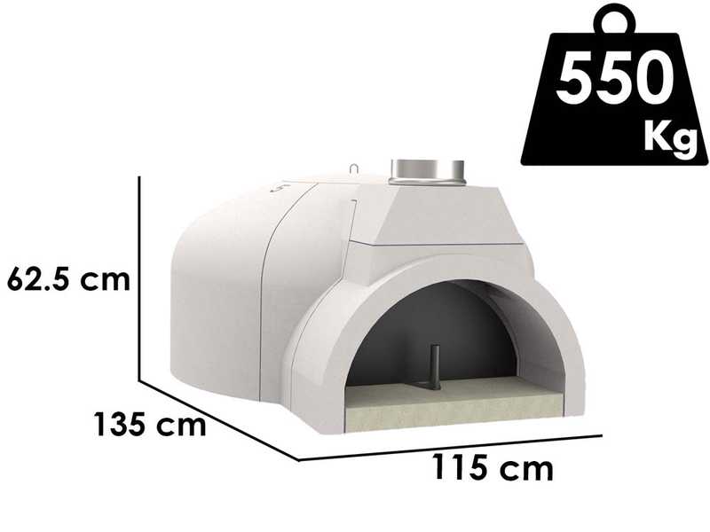 Edilmark FP 100N - Four &agrave; bois encastrable avec plan de cuisson &Oslash; 100 cm - Capacit&eacute; cuisson 5 pizzas