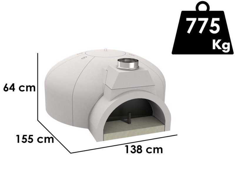 Edilmark FP 120N - Four &agrave; bois encastrable avec plan de cuisson &Oslash; 120 cm - Capacit&eacute; cuisson 8 pizzas