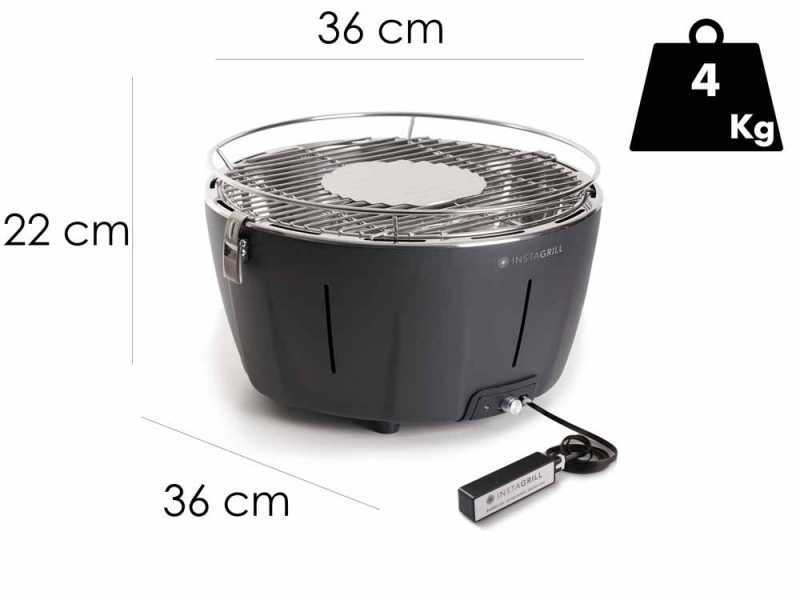 Classe InstaGrill - Barbecue de table &agrave; charbon - Corps anthracite