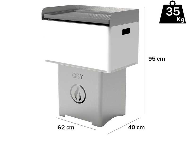 Linea VZ QBY Blanc - Barbecue pyrolitique &agrave; pellet transportable