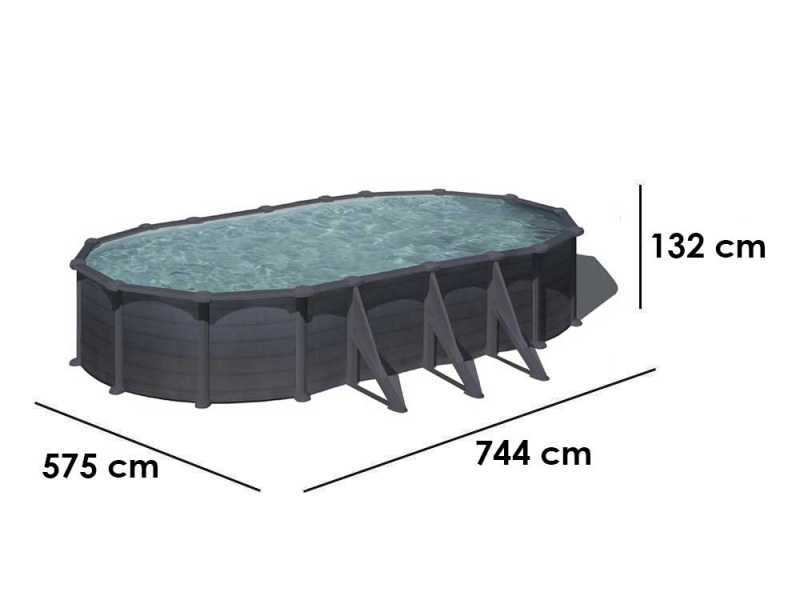 Gre Granada Ovale 730x375x132cm - Piscine hors sol en acier