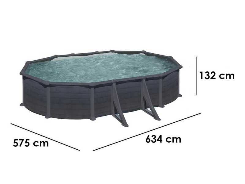 Gre Granada Ovale 610x375x132cm - Piscine hors sol en acier