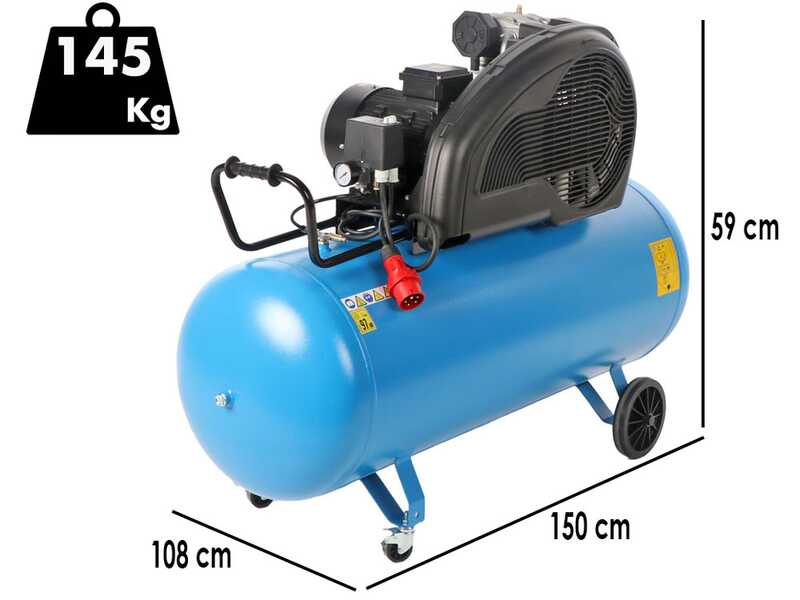 ABAC EXP A49B 270 CT 5,5 - Compresseur d'air &eacute;lectrique triphas&eacute; &agrave; courroie - Moteur 5.5 CV &ndash; 270 L