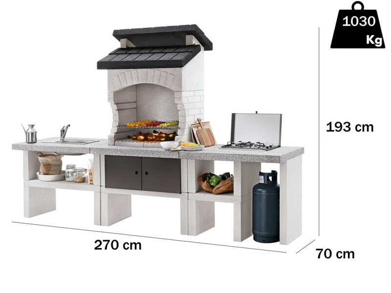 Palazzetti Bilbao 2 - Cuisine d'ext&eacute;rieur en ma&ccedil;onnerie