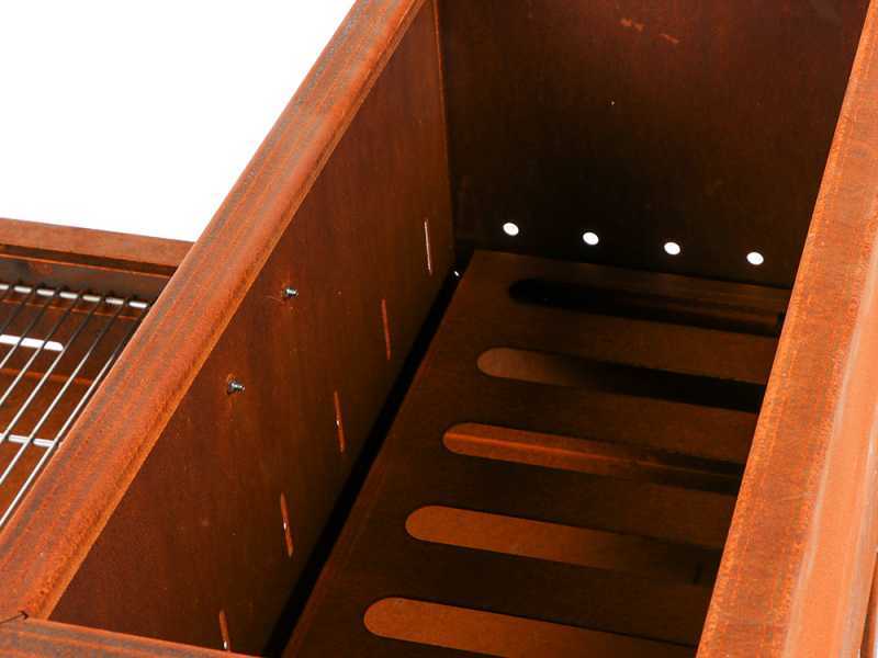 Barbecue &agrave; bois et charbon Super Flipper en corten