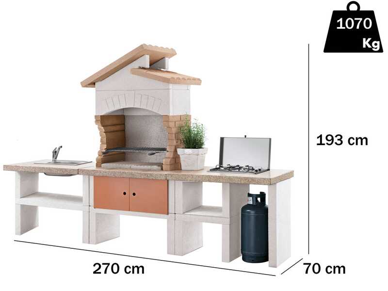 Palazzetti Cordoba 2 - Cuisine d'ext&eacute;rieur en ma&ccedil;onnerie