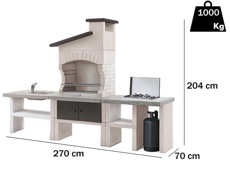 Palazzetti Guanaco 2 - Cuisine d'ext&eacute;rieur en ma&ccedil;onnerie