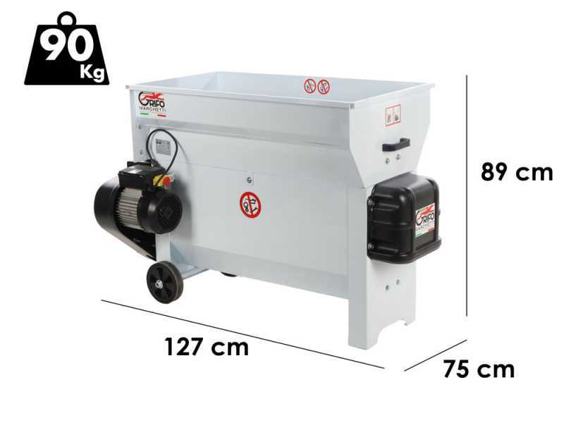 Grifo DVEP30 - &Eacute;grappoir &eacute;lectrique &agrave; cuve - avec protections incluses