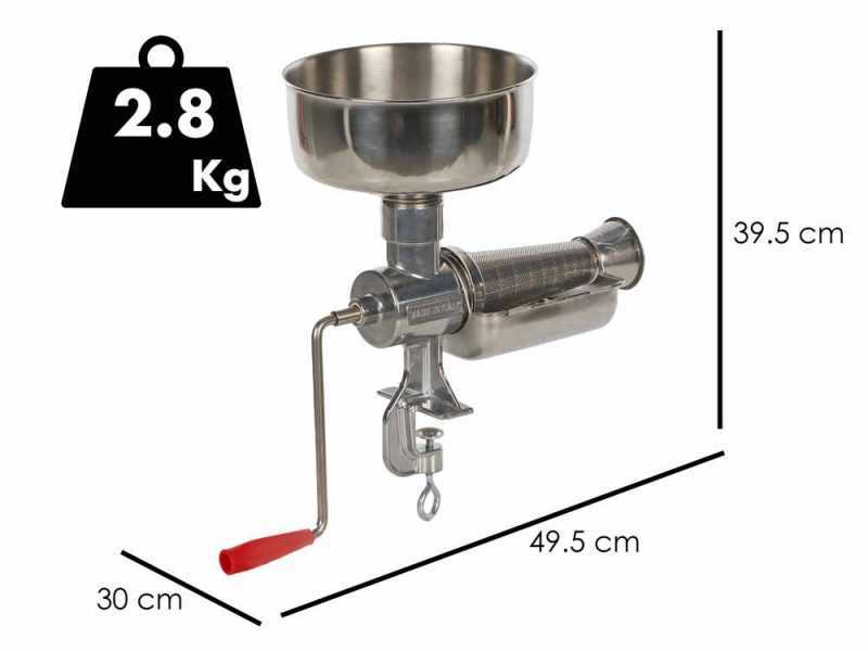 New O.M.R.A OM-2300-AL - Presse-tomates manuel aluminium N5