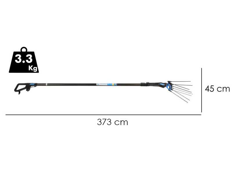 Campagnola MASTER PLUG-IN - Perche en carbone et aluminium - 288 - 373 cm - Peigne vibreur &eacute;lectrique &agrave; batterie