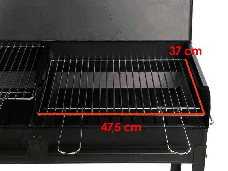 Mille Polifemo Big - Barbecue &agrave; charbon en fer artisanal - 2x 47,5x37 cm