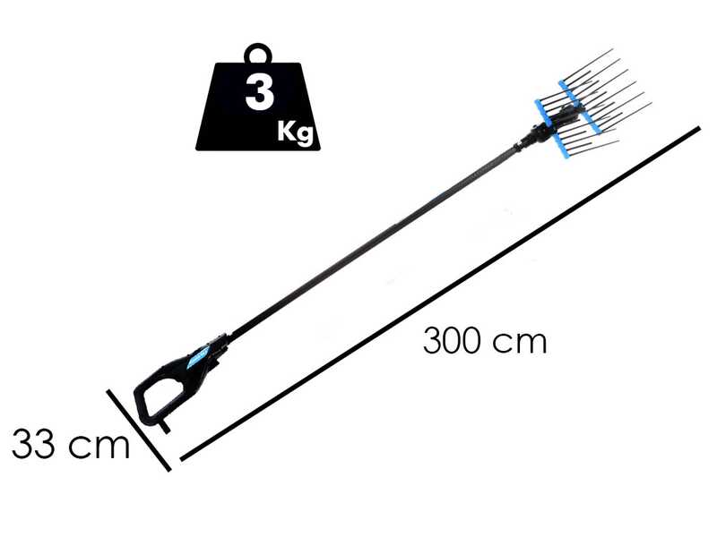 Campagnola Alice STAR 58 PLUS - Perche en carbone - 300 cm - Peigne vibreur &Eacute;lectrique