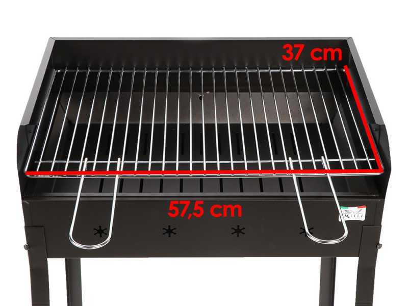Mille Stella Eco Medium - Barbecue &agrave; charbon en fer artisanal - 57,5x37 cm
