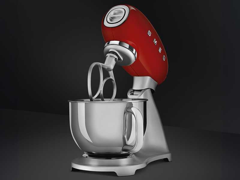 Smeg SMF02RDEU Rouge - Batteur M&eacute;langeur Plan&eacute;taire - Bol en Inox de 4,8 litres