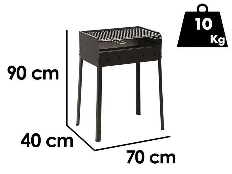 Mille Stella Eco Large - Barbecue &agrave; charbon en fer artisanal - 67,5x37 cm