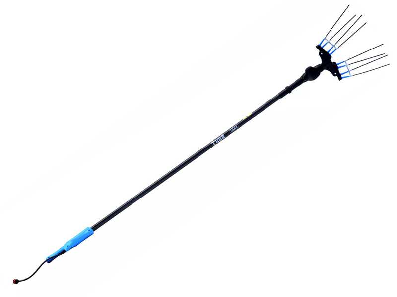 Lisam Thor Peigne vibreur &eacute;lectrique &agrave; batterie - Perche t&eacute;lescopique - 250-350 cm - Batterie 12V 56Ah
