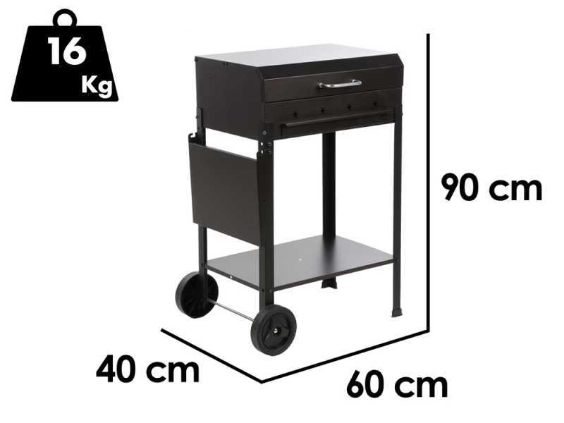 Mille Stella Medium - Barbecue &agrave; charbon en fer artisanal - 57,5x37 cm