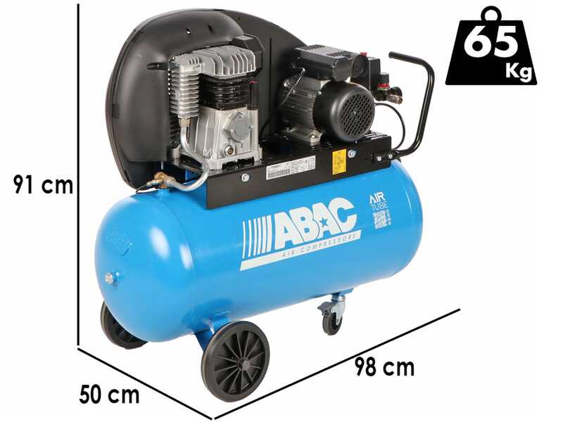 ABAC EXT A29B 90 CM3 - Compresseur d'air &eacute;lectrique monophas&eacute; &agrave; courroie - Moteur 3 CV - 90 L