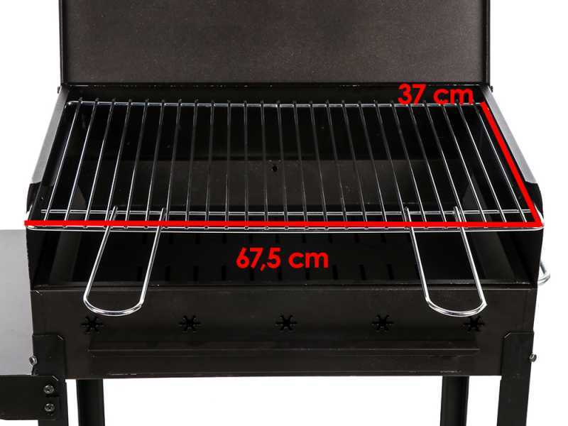 Mille Stella Large - Barbecue &agrave; charbon en fer artisanal - 67,5x37 cm