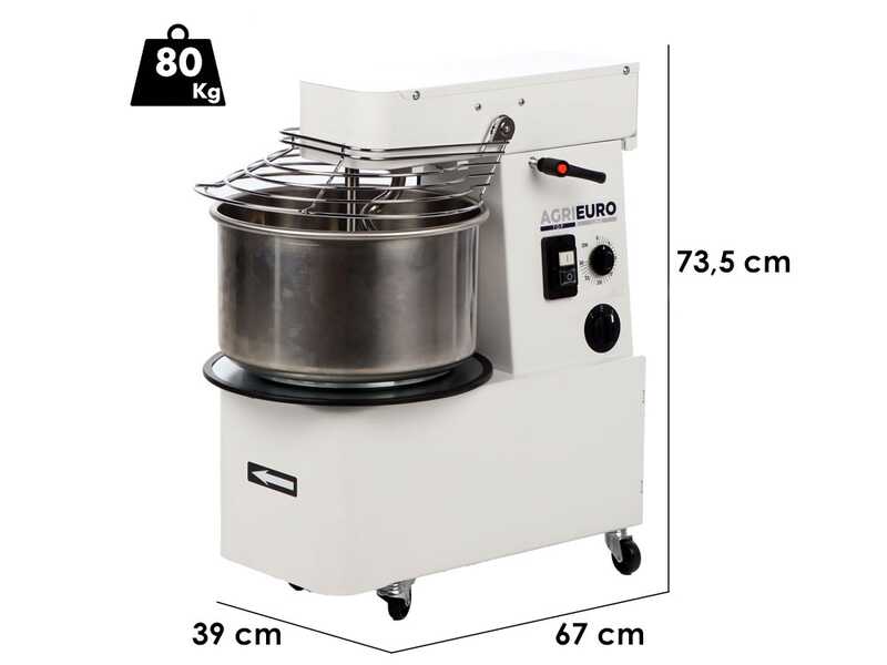 P&eacute;trin &agrave; spirale relevable Mixer 2000 H2O Deluxe - De 16 Kg triphas&eacute; 2 vitesses &agrave; haut niveau d'hydratation