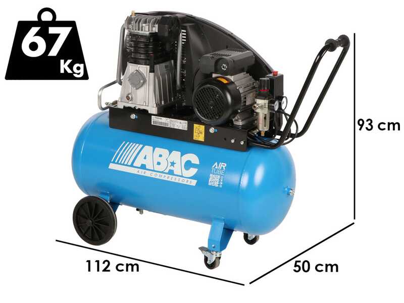 ABAC EXP A39B 90 CM&sup3; - Compresseur d'air &eacute;lectrique monophas&eacute; &agrave; courroie - Moteur 3 CV - 90 L