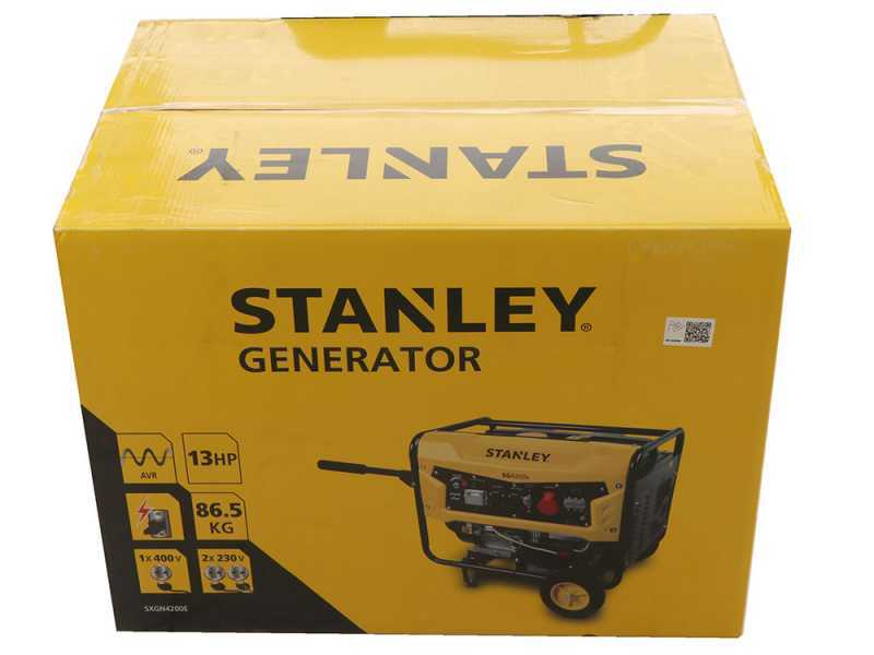 Stanley SG 4200B - G&eacute;n&eacute;rateur de courant &agrave; essence - AVR - 4.3 kW - Continu 4.0 kW Triphas&eacute;