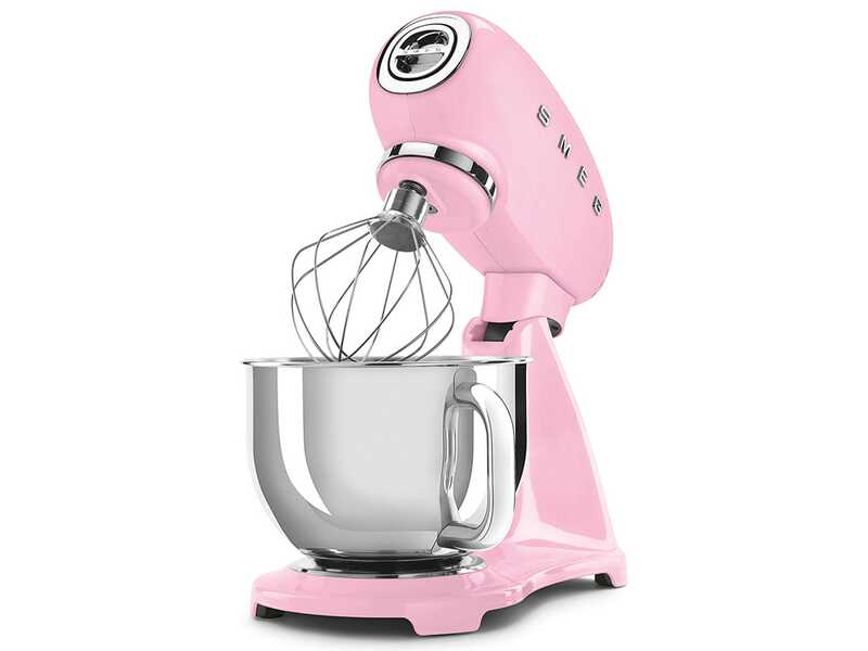 Smeg Full Color Rose - Batteur m&eacute;langeur plan&eacute;taire - Cuve en acier inoxydable de 4,8 litres