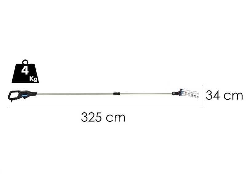 Campagnola Hercules 6 ECO Plug-in - Perche en aluminium - 235 - 325 cm - Peigne vibreur &eacute;lectrique &agrave; batterie - 21V 5Ah