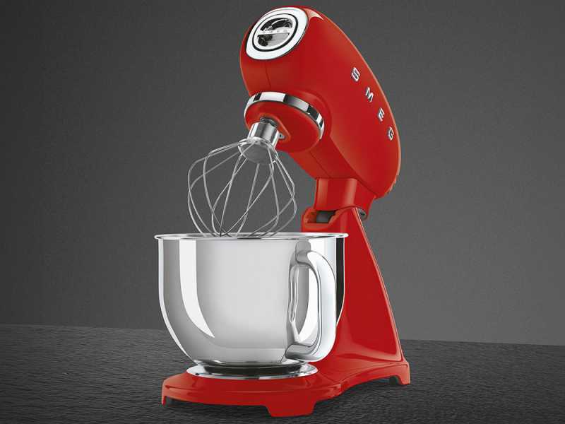 Smeg Full Color Rouge - Batteur m&eacute;langeur plan&eacute;taire - Cuve en acier inoxydable de 4,8 litres