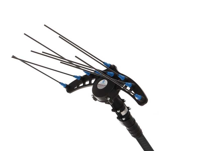 Campagnola Hercules 6 ECO Plug-in - Perche en carbone - 205 - 275 cm - Peigne vibreur &eacute;lectrique &agrave; batterie - 21.6V 5Ah