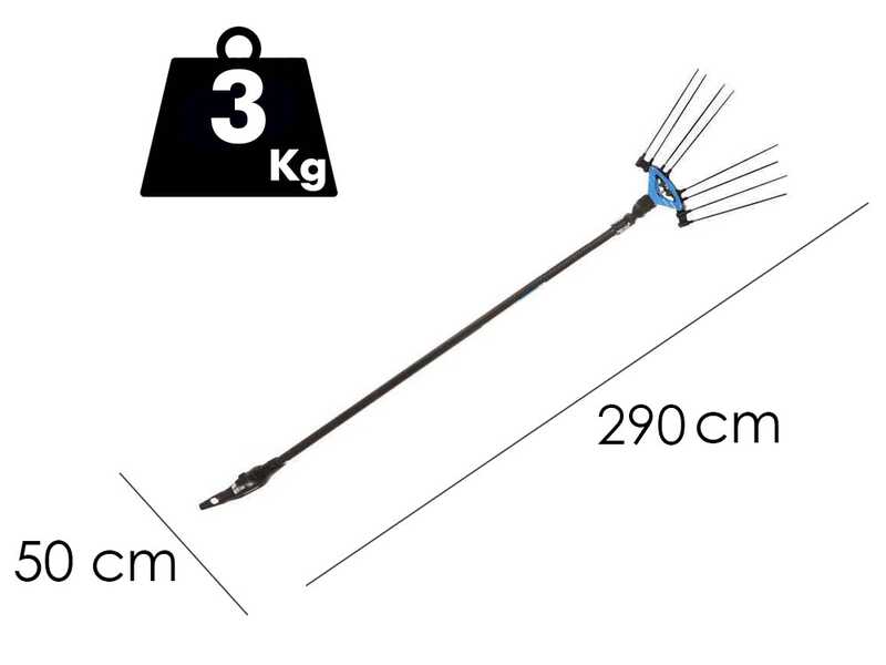 Campagnola Icarus V1 ECO Plug-in - Perche en carbone - 290 cm - Peigne vibreur &eacute;lectrique &agrave; batterie