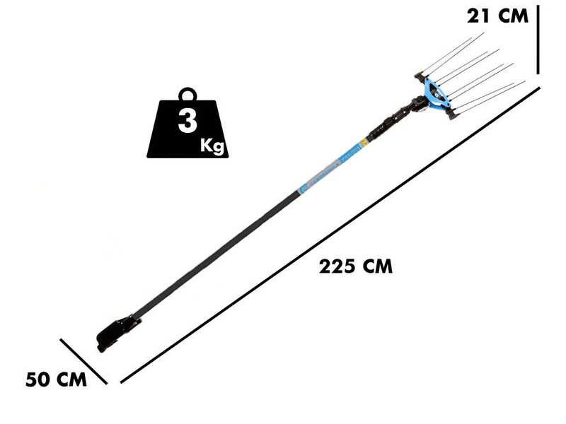 Campagnola Icarus V1 ECO Plug-in - Perche en carbone - 225 - 290 cm - Peigne vibreur &eacute;lectrique &agrave; batterie