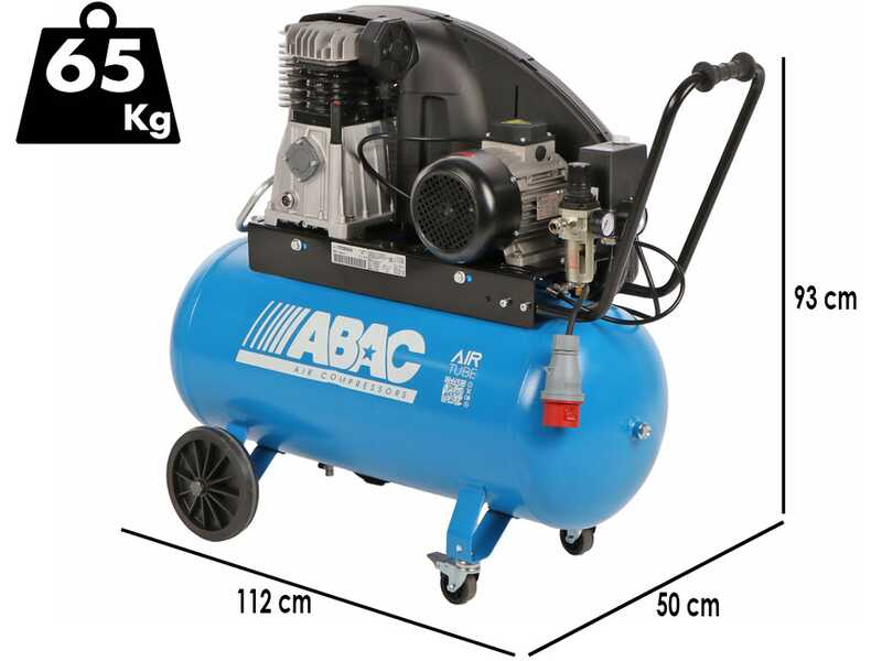 ABAC EXP A49B 90 CT3 - Compresseur d'air &eacute;lectrique triphas&eacute; &agrave; courroie -  Moteur 3 CV &ndash; 90 L