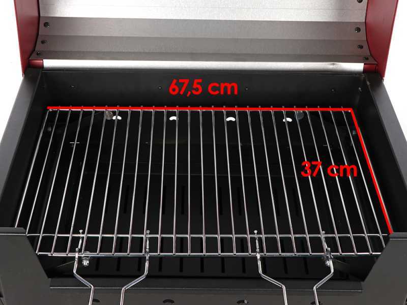 Seven Italy Eliseo Large - Barbecue &agrave; charbon en fer artisanal - 67,5x37&nbsp;cm