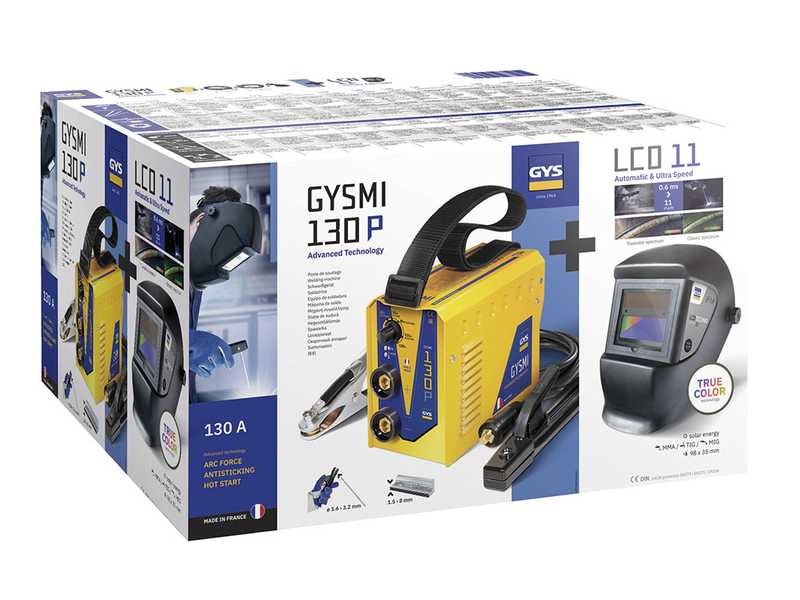 GYS GYSMI 130P - Poste &agrave; souder Inverter (MMA) - &agrave; courant continu (DC) - Masque