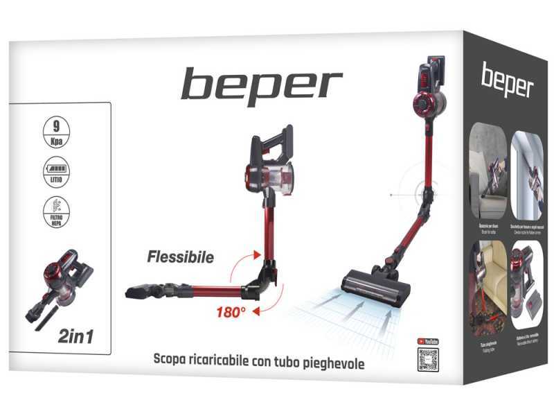 Beper P202ASP100 - Balai &eacute;lectrique rechargeable - 2 en 1 - 22,2 V 2 Ah