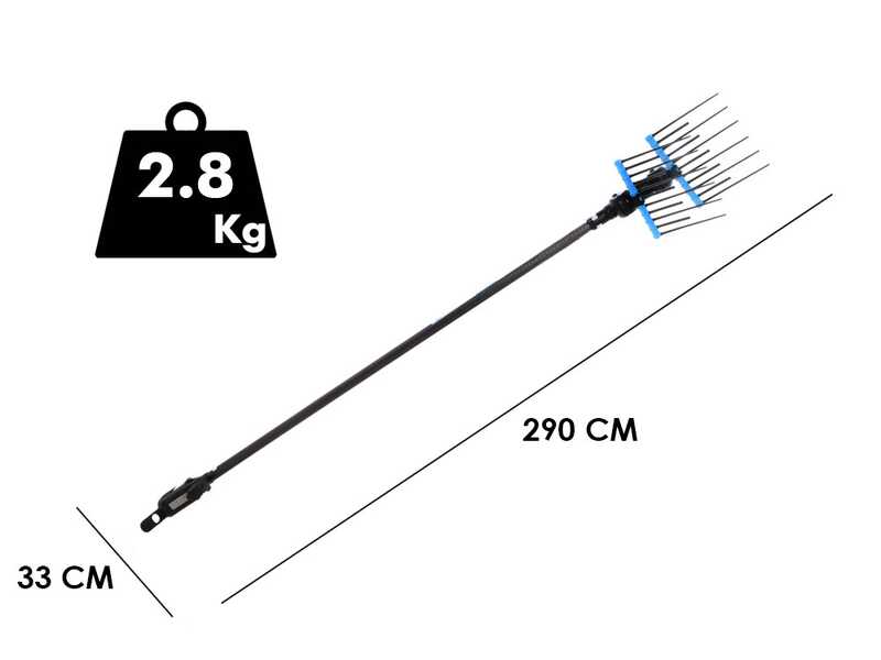 Campagnola Alice STAR ECO Plug-in - Perche en carbone - 290 cm - Peigne vibreur &eacute;lectrique