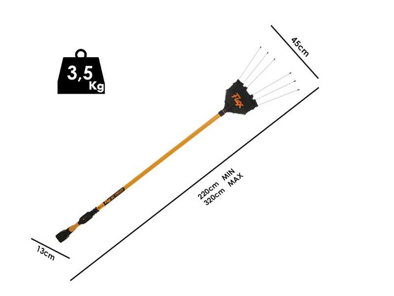 Oliviero Flex BCT Domestic Cordless - Peigne vibreur avec batterie au lithium - Perche en aluminium fixe 220-320cm - 14.4V 7.5Ah