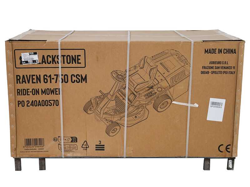 Blackstone RAVEN 61-750 - Tracteur tondeuse mini rider - Moteur de 224 cm3 - D&eacute;marrage &eacute;lectrique