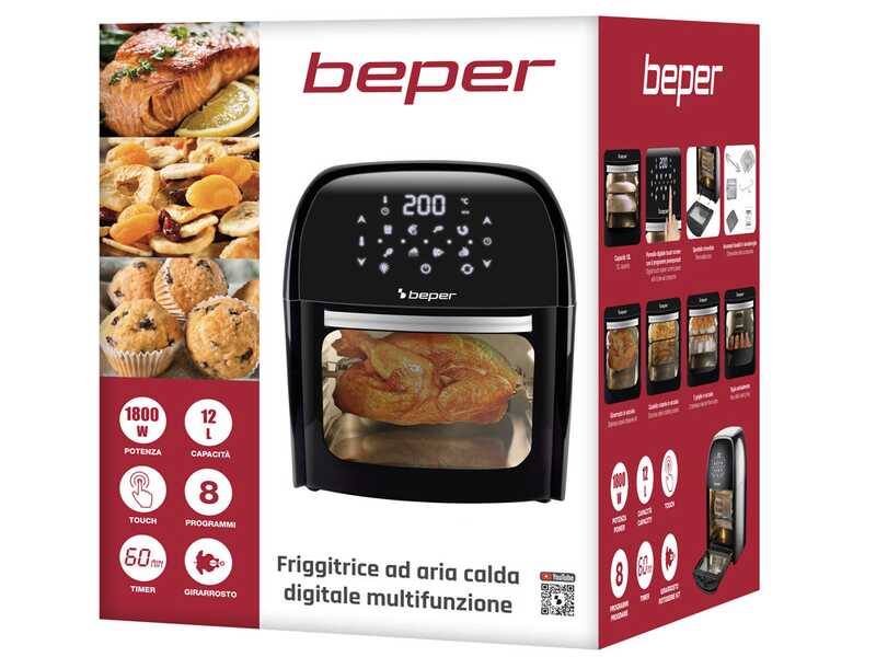 Beper P101FRI012 - Four &eacute;lectrique - Friteuse sans huile num&eacute;rique 12L