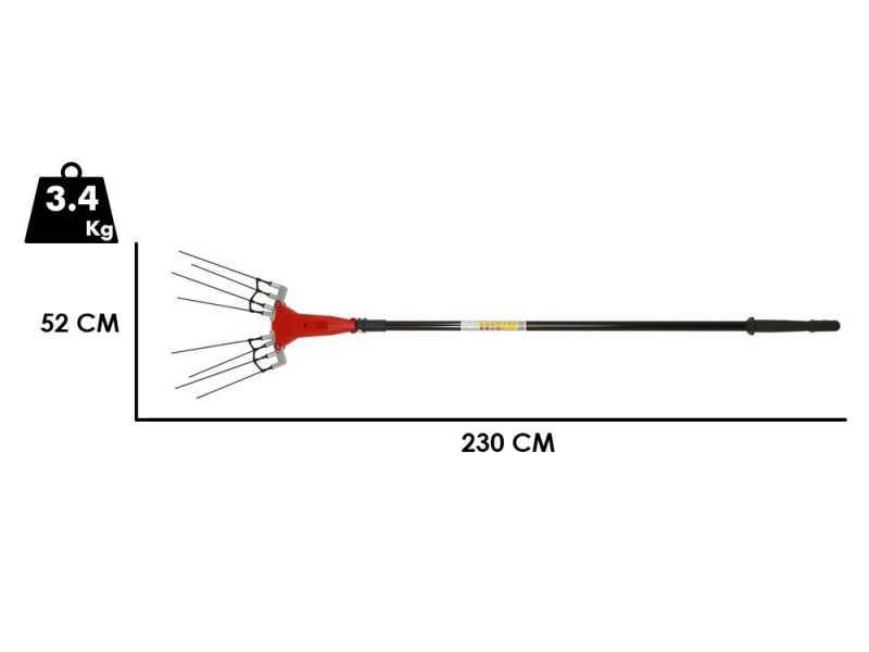 GeoTech Picker 550 EVO - Peigne vibreur &eacute;lectrique &agrave; batterie - 180W - Perche de 230-310 cm