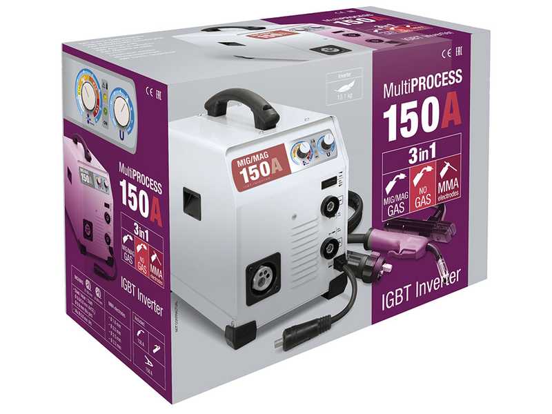 GYS Easymig 150 - Poste &agrave; souder Inverter (MIG/MAG : GAZ, SANS GAZ et MMA) - &agrave; courant continu (DC)