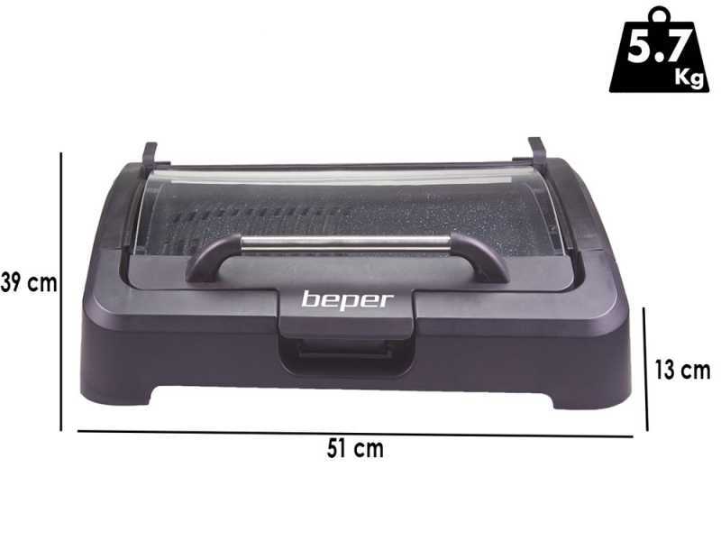 Beper 90871 - Barbecue &eacute;letrique avec couvercle - 2.2 Kw