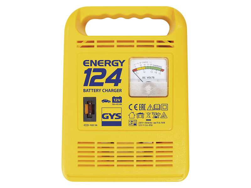 GYS Energy 124 - Chargeur de batterie  - Batteries 12 V de 10 &agrave; 45 Ah
